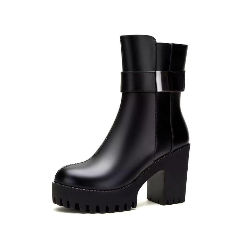 High-heeled Boot Women's New Autumn-winter Plush Heel Shoes, Versatile Shoes