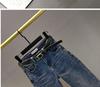2026 Sommer Strass High Waist Schlankmachende Straight Leg Jeans für Damen