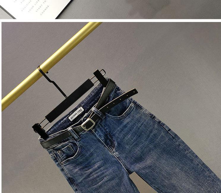 2026 Sommer Strass High Waist Schlankmachende Straight Leg Jeans für Damen