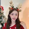 Sequins Plush Mushroom Bell Korean Style Hairbands Women Hair Hoops Elk Antler Christmas Headbands