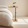C-Shaped Side Table – Adjustable Height Bamboo & Iron Sofa Table with 360° Rotation – 88 lbs Load Capacity – Natural Wood & Black