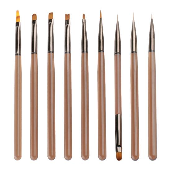 9Pcs/Set Nail Art Brushes Professional Multi-purpose Women Design Painting Brushes DIY Manicure Art Nail Extension Gel Builder Brush Pen