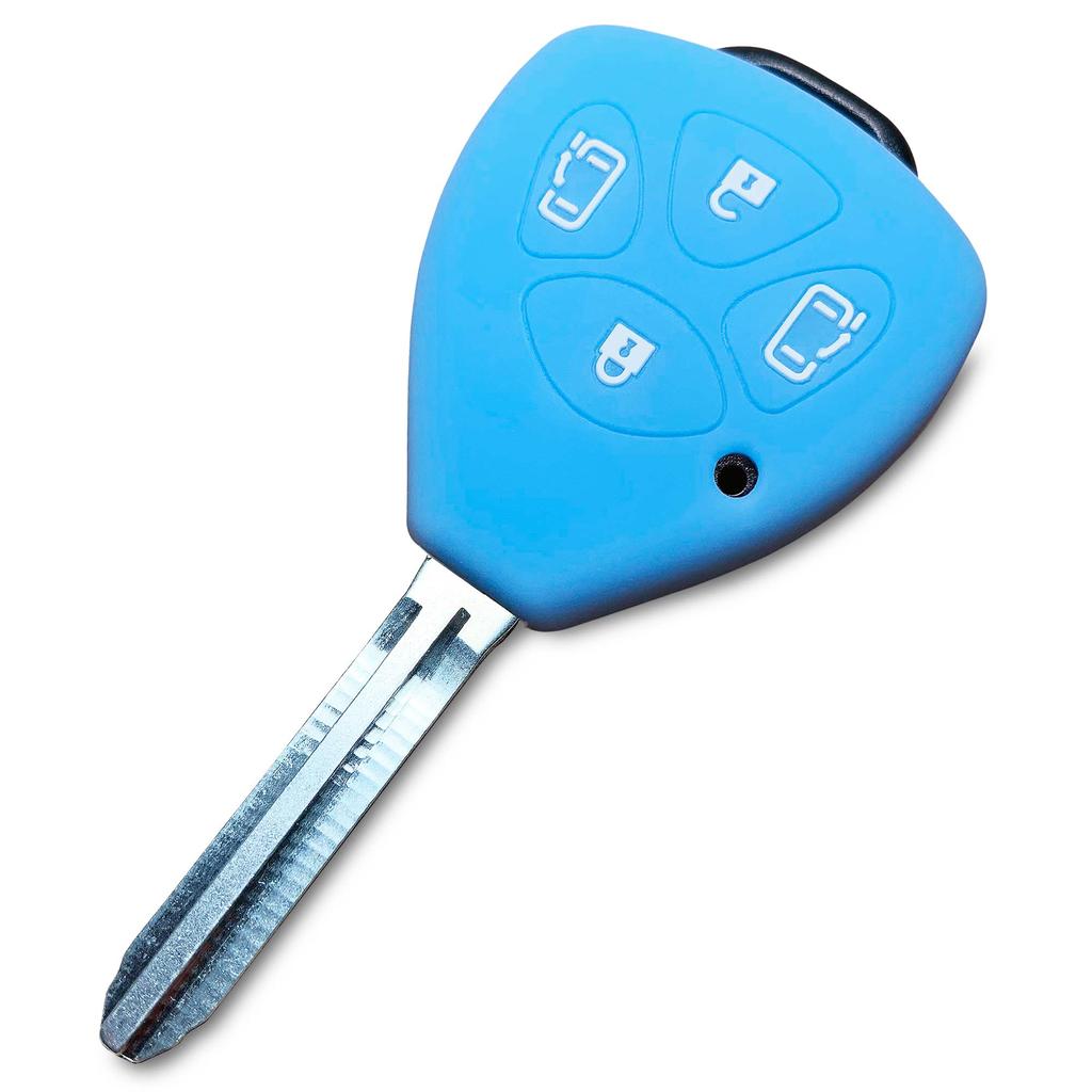 IKT Silicone Cover for Toyota, Keyless Keyless Keys, 4 Buttons, Light Blue, Alphard, Noah,