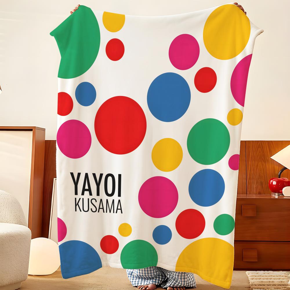 Artist Y-Yayoi K-Kusama Throw Flannel Throw Blanket, Lightweight Cozy, Durable Washable Cute Cool