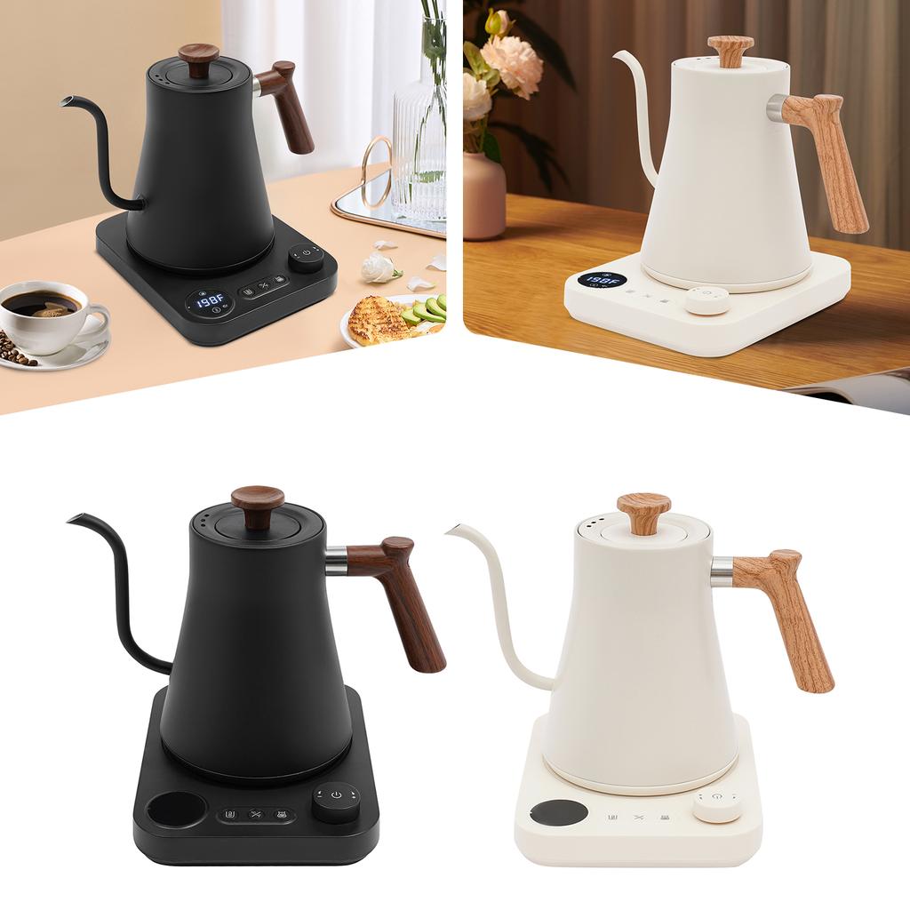 0.9 L Stainless Steel Electric Gooseneck Kettle,110V Black/ White 1200W Electric Kettle Tabletop 28*20.5*22cm for Home,Offices