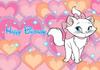Cute Pink Marie Cat The Aristocats Theme Baby Shower Girl Birthday Party Decoration Background Cute Striped Custom Photo Studio