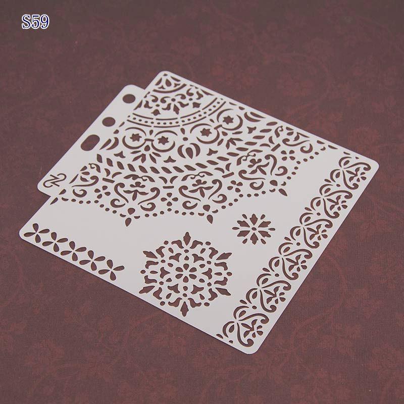 2pcs Pre-tracing Lace Ruler Spray Masking Drawing Masking Hollow Template Spray Pattern