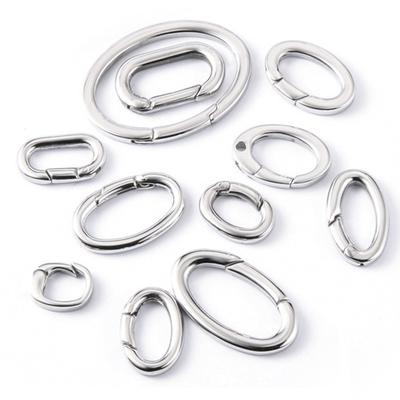 2pcs/1pc Stainless Steel Spring Lobster Clasp Oval Clasp for Keychain Keyring Carabiner Key Holder Jewelry Making DIY No Fade