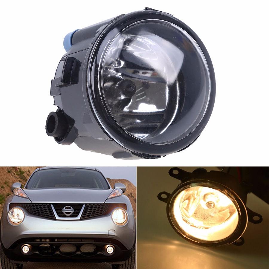 1/2pcs Front Bumper Fog Lights Assembly Clear Lens Driving Lamps with Halogen Bulbs for Nissan Murano Rogue Versa Sentra replacement