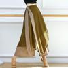 Culotes de Chiffon com Fita de Camada Dupla - Calças de Perna Larga para Apresentação de Dança Clássica Feminina