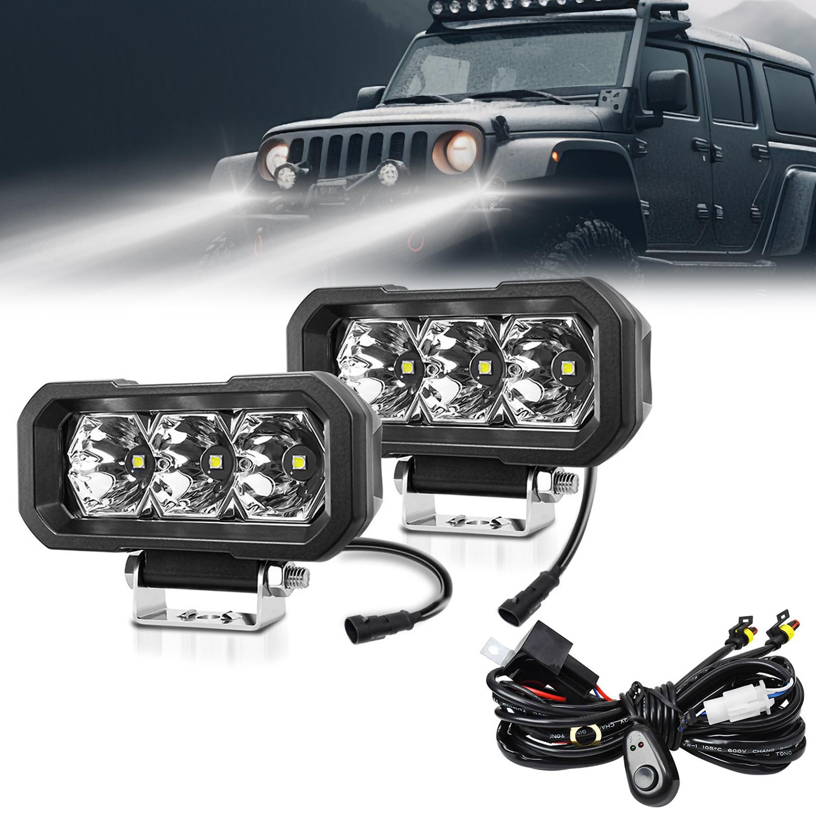 

2 шт. светодиодный рабочий фонарь 5 дюймов противотуманные фары IP68 водонепроницаемые 240 Вт внедорожные противотуманные фары для автомобилей, грузовиков, Spot Beam белый