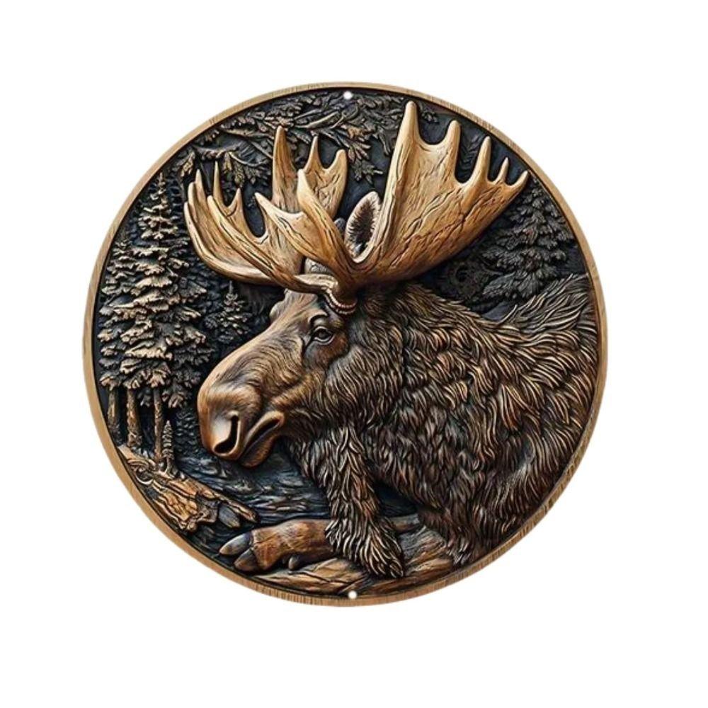 

Вінтажна кругла маска-вінок Алюмінієва художня панель 20x30см