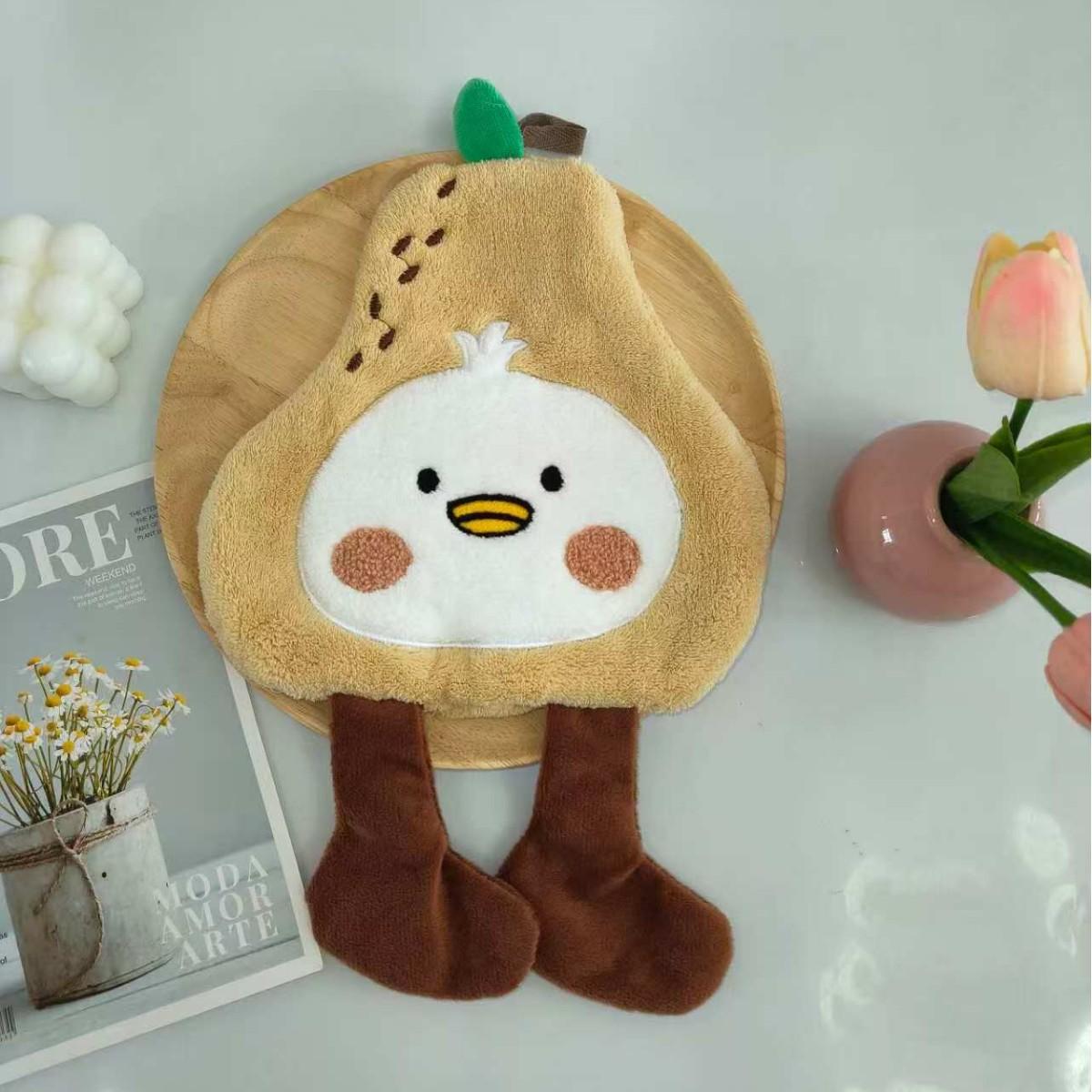 

Cute Yali double-layer thickened hand towel cartoon absorbs water without shedding hair, coral fleece can be hung in kitchen, bathroom, hanging towel Separate OPP bag packaging
