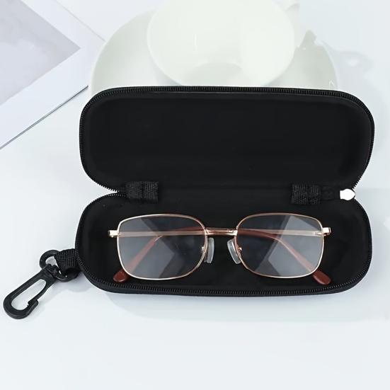 Портативний футляр для окулярів на блискавці з металевим карабіном, високоміцний EVA, стійкий до стиснення, ретро-текстура соломи, спортивні аксесуари