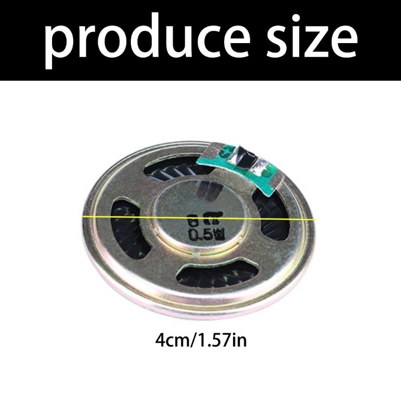 Small 4CM Diameter 8Ohm 0.5W Speaker Metal Construction Perfectly For Space Saving Auditory Projects