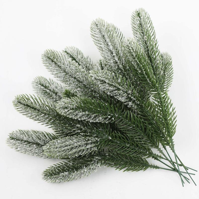5/10Pcs Christmas Decoration Artificial Pine Branches Holly Branches for Home Decor Christmas Tree Pendant Wreath Gifts Ornament