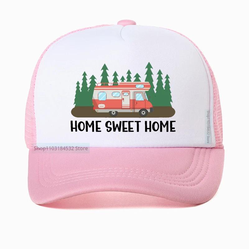 Motorhome RV Camping Camper Home Sweet Baseball Cap Outdoor Travel Adventure Dad hat Summer Unisex Mesh Visor Outdoor Sun Hats