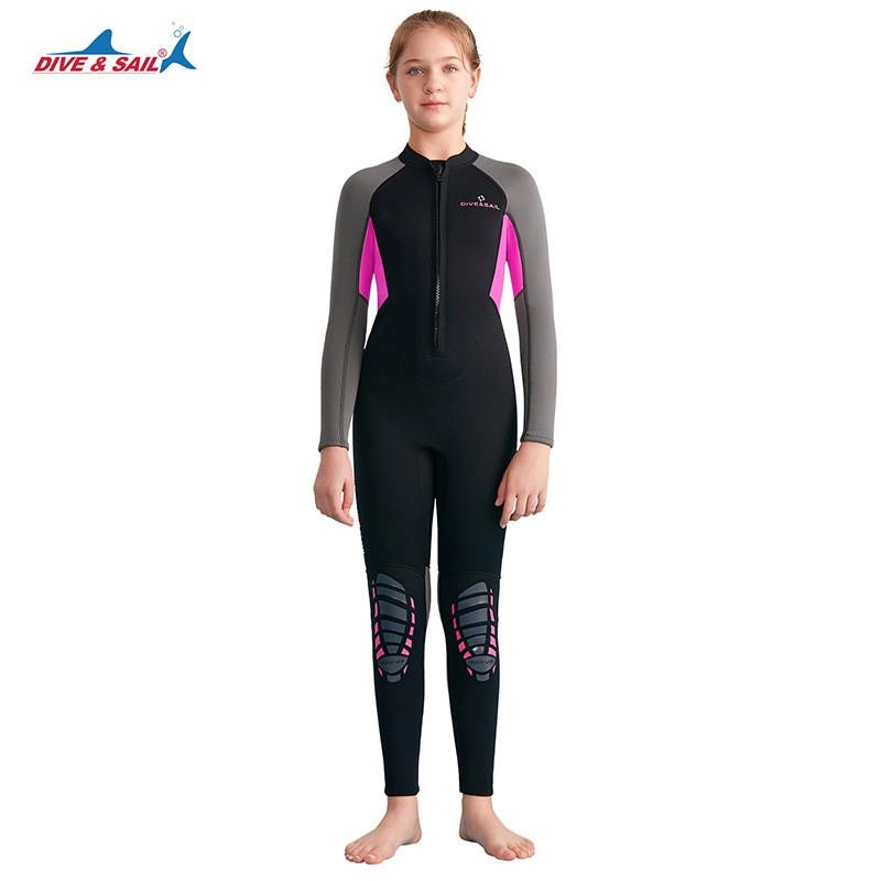 Kids 2.5mm Full Wetsuit Snorkeling Diving Surfing Swimming Warm Thermal Long Sleeve Neoprene Suit Girls