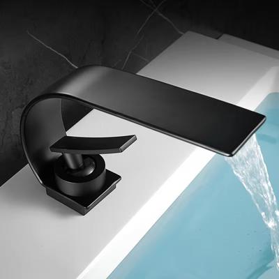 BAKALA Curve  Single Handle Hot And Cold Water  Faucet Waterfall Water Bathroom Sink Faucet 304 Stainless Steel Mixer Tap