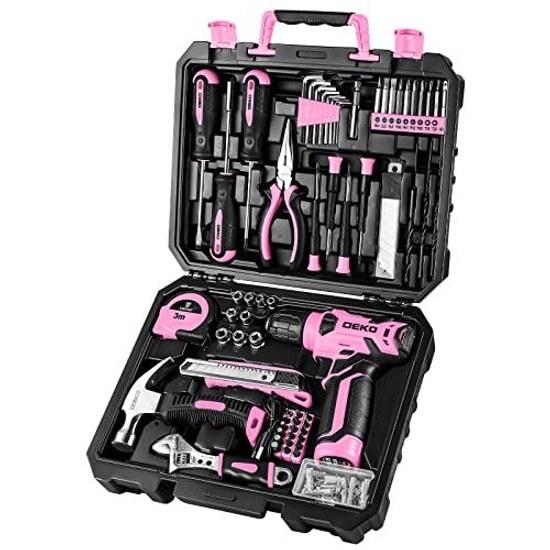 Electric drill included tool set 126 pieces pink 8V rechargeable home DIY weekend carpentry furniture assembly repair maintenance storage case