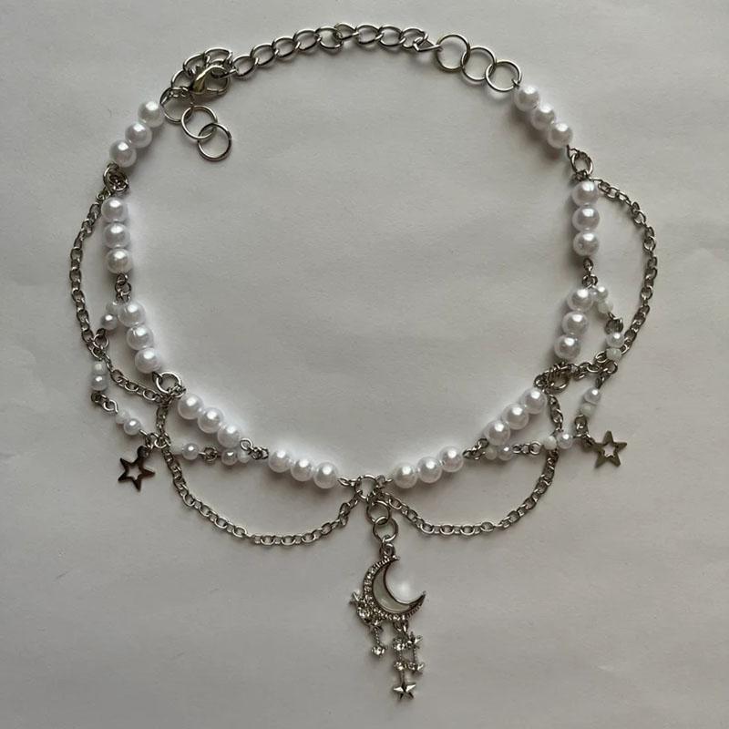 Сверкающее Лунное Ожерелье Ручной Работы Бусины Y2k Fairycore Подарок