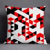 Red Geometric Pattern Double-Sided Printed Pillow Cover Short Plush Suitable Living Rooms Bedrooms Sofas Throw Cushion Cover