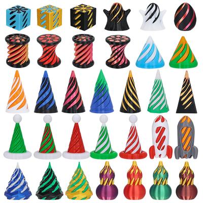 Brinquedo Engraçado de Cone Espiral Impresso em 3D Escultura Pirâmide Impossível Passagem Através Brinquedo Pirâmide Passagem Através Mini Ilusão de Rosca Vórtice
