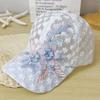 Unisex Lace Flower Embroidery Breathable Baseball Net Caps Adjustable Casual Hats Spring and Summer Outdoor Sunscreen Hat