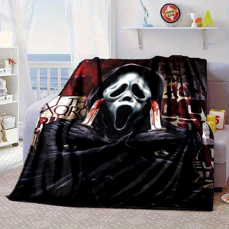 Scr-eam Horror Movie Blanket Flannel Blanket for bed, sofa, Camping, Hiking, Picnic Essentials, gift for family Fan gifts