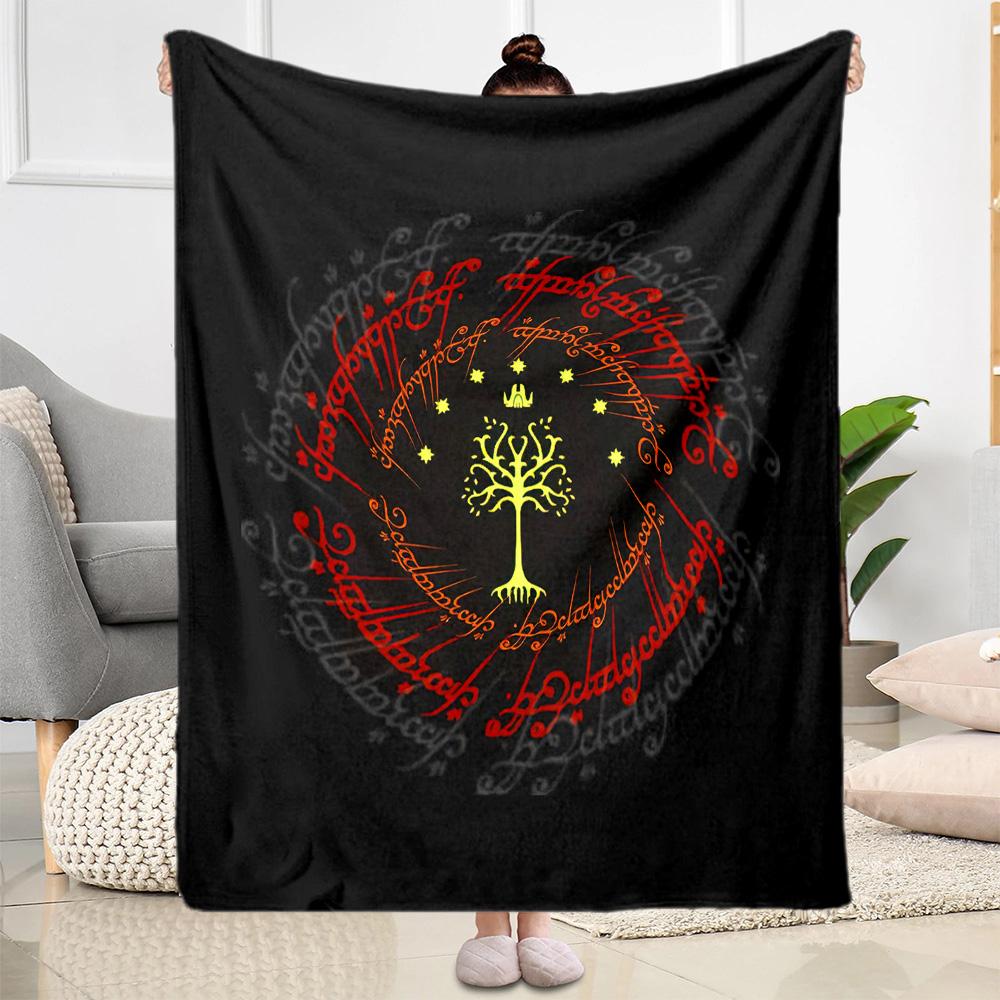 Lord Rings Symbol Blanket Comfortable Perfect for Couch Livingroom Bed All-Season Use Modern Unique Gift for Family and Friends Camping