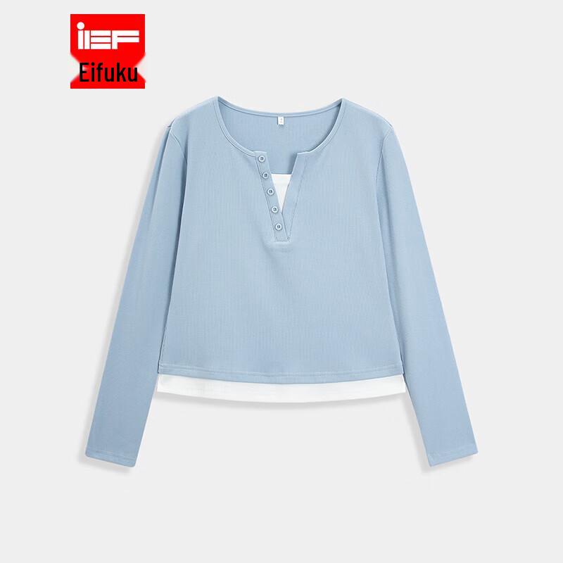 IEF 2026 Spring Faux Two-Piece Slim Fit Top