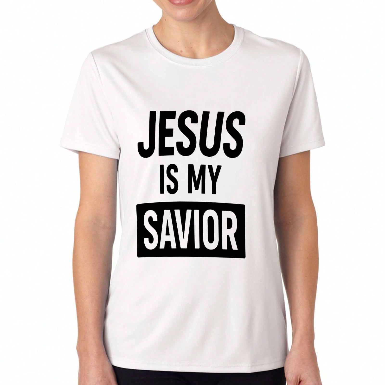 Jesus Savior unisex s Cotton T Shirt, Premium Cotton Graphic, Durable And Comfortable, Casual Fashion. Jesus Is My Savior Theme Print, And Stylish,So S разноцветный