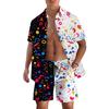 Summer Graffiti 3D Print Men Shirt Sets Fashion Short Sleeve Shirt Oversized Beach Shorts Streetwear Hawaiian Suits Clothes