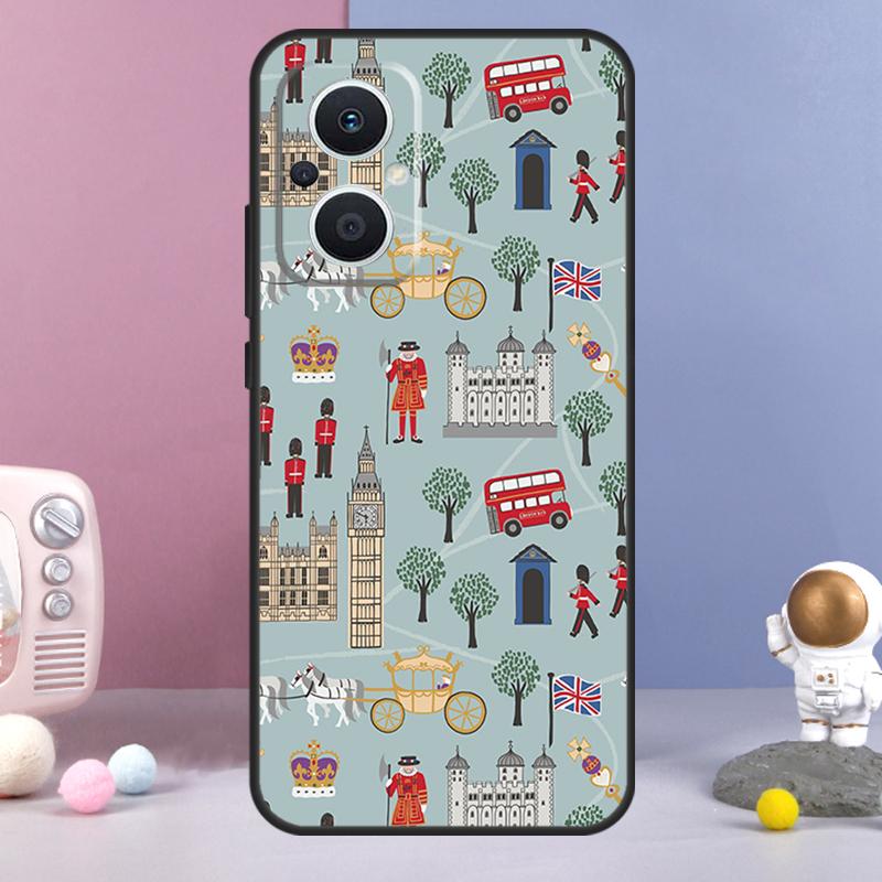 London Red Bus Big Ben Funda For OPPO Reno 12 F 11F 13F 14F 10 11 13 14 Pro 7 8 Lite OPPO Find X9 X6 X5 X8 Pro Case