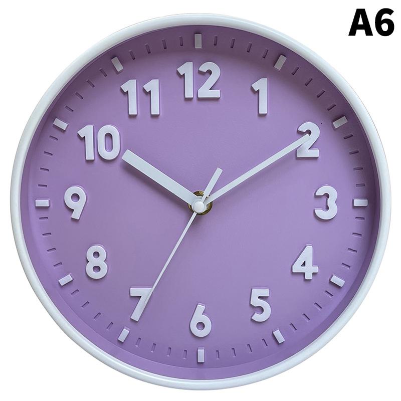 8 Inch Battery Operated Wall Clock Silent Digital Non Ticking Quiet Modern Bedroom Living Room