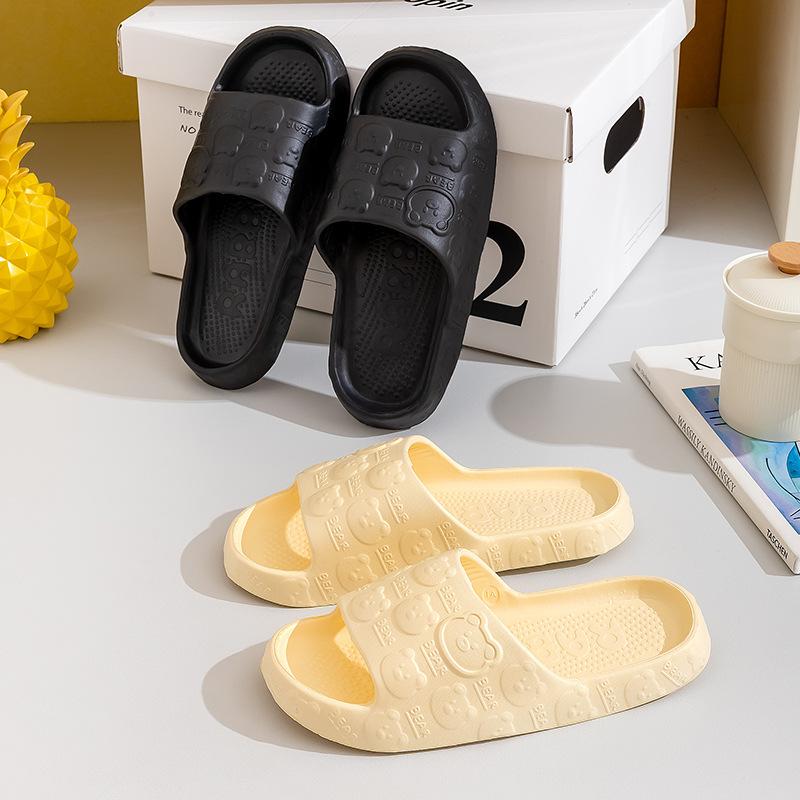 Qidashun bear home slippers home home guest cool slippers simple and lightweight foam slippers summer