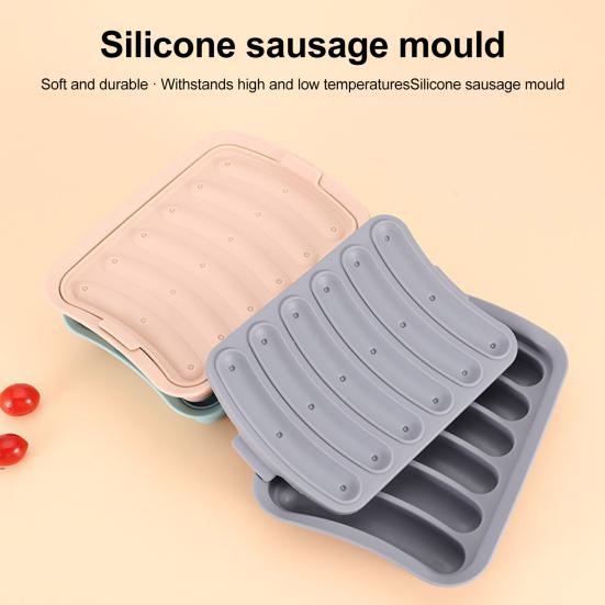 Silicone Sausage Mold Heat Resistant Non-stick Sausage Maker Dishwasher Safe Reusable Baking Tool for Homemade Sausages Donuts Cakes Cookies
