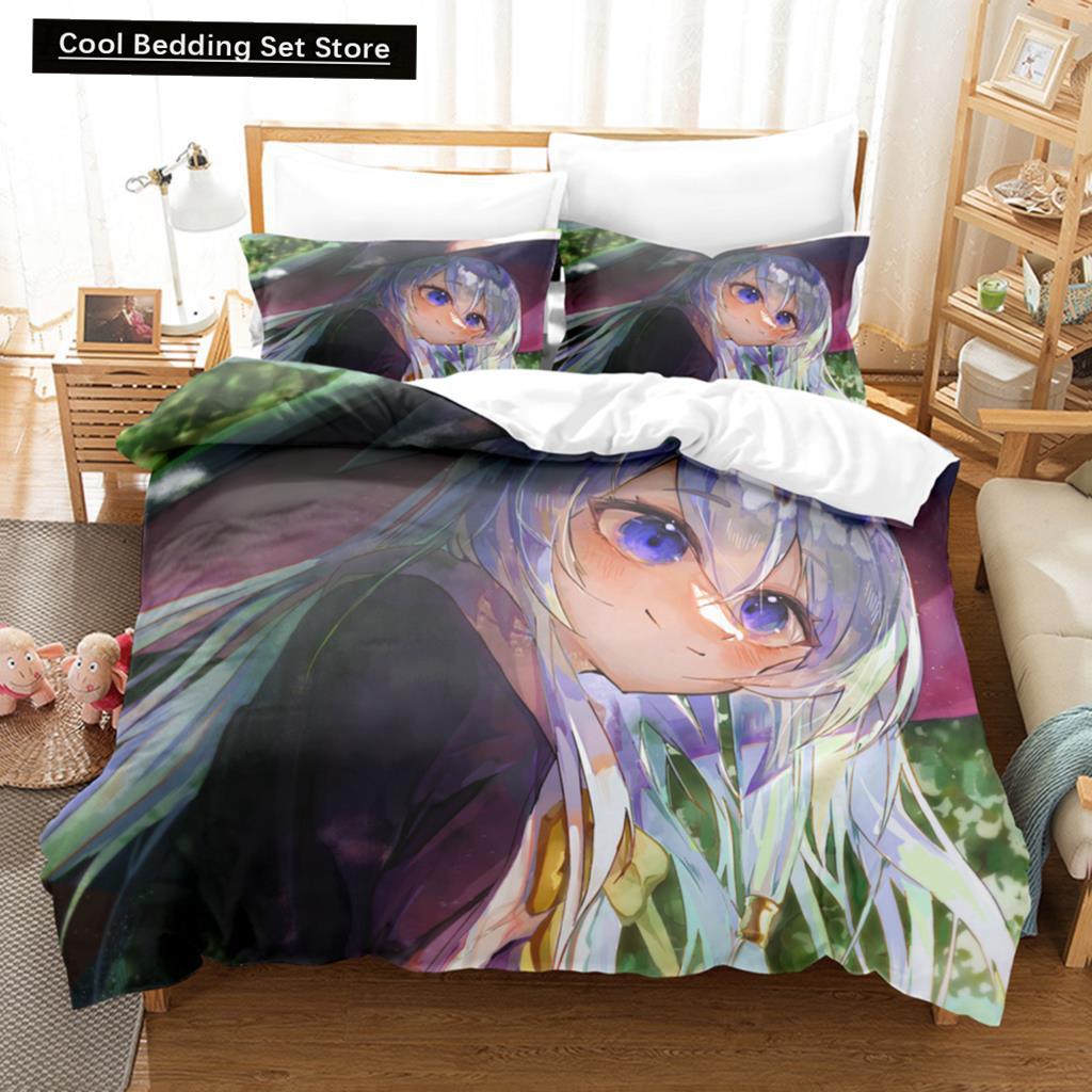 3D Print Anime Girl The Journey Of Elaina Bedding Sets Duvet Cover Set With Pillowcase Twin Full Queen King Bedclothes Bed Linen