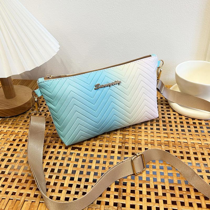 

Rainbow shoulder messenger bag, new high-end mobile phone bag, bag, female messenger small satchel. небесно-голубой