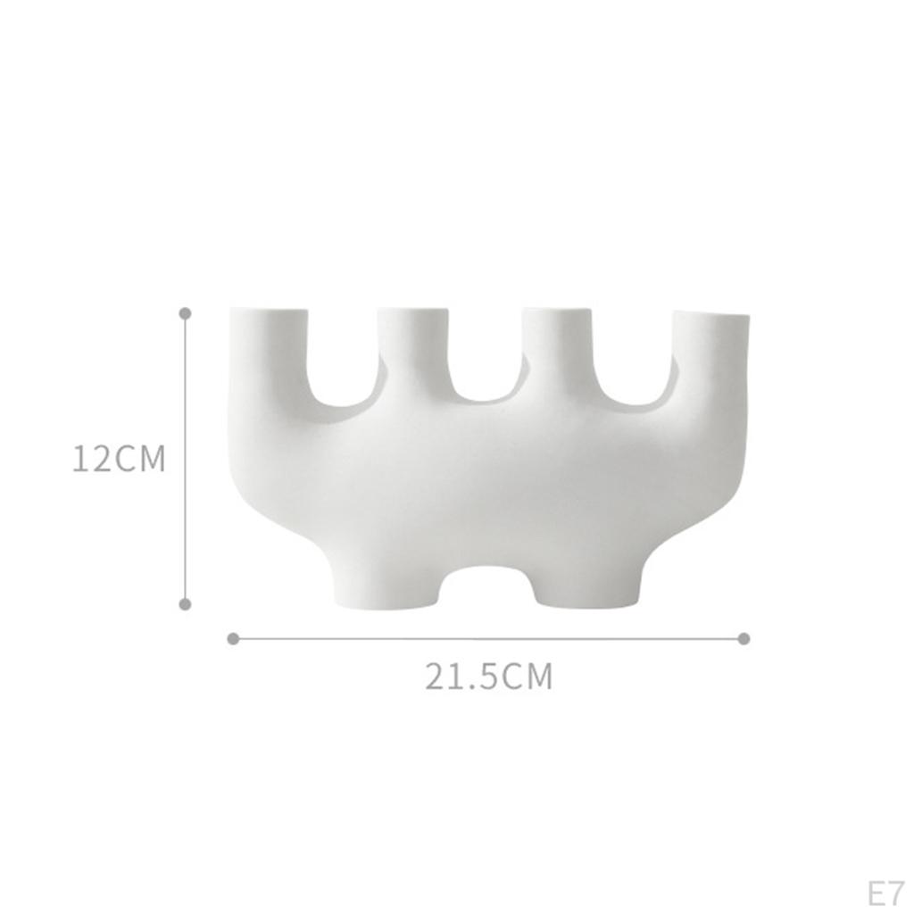 2 Pieces Abstract Ceramic Candle Holders Desktop Decoration Ornament for Yoga Gardens Spring