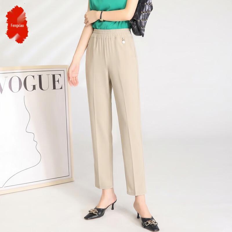 Women s Elastic Waist Straight Leg Casual Pants 4XL