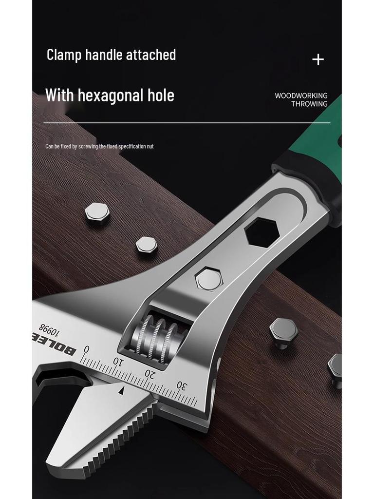 Multi-Function Adjustable Wrench: Quick-Open Chrome Vanadium Steel Pipe Pliers for Labor-Saving Household Use