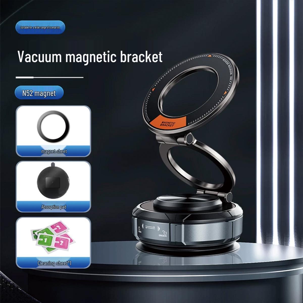 Magnetic Foldable Phone Holder for Car & Home - Multi-functional, Rotating, Vacuum Suction