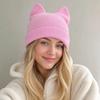 Y2K Cat Ears Beanie Hats Cute Pullover Hat Cute Knitted Hat  Outdoor