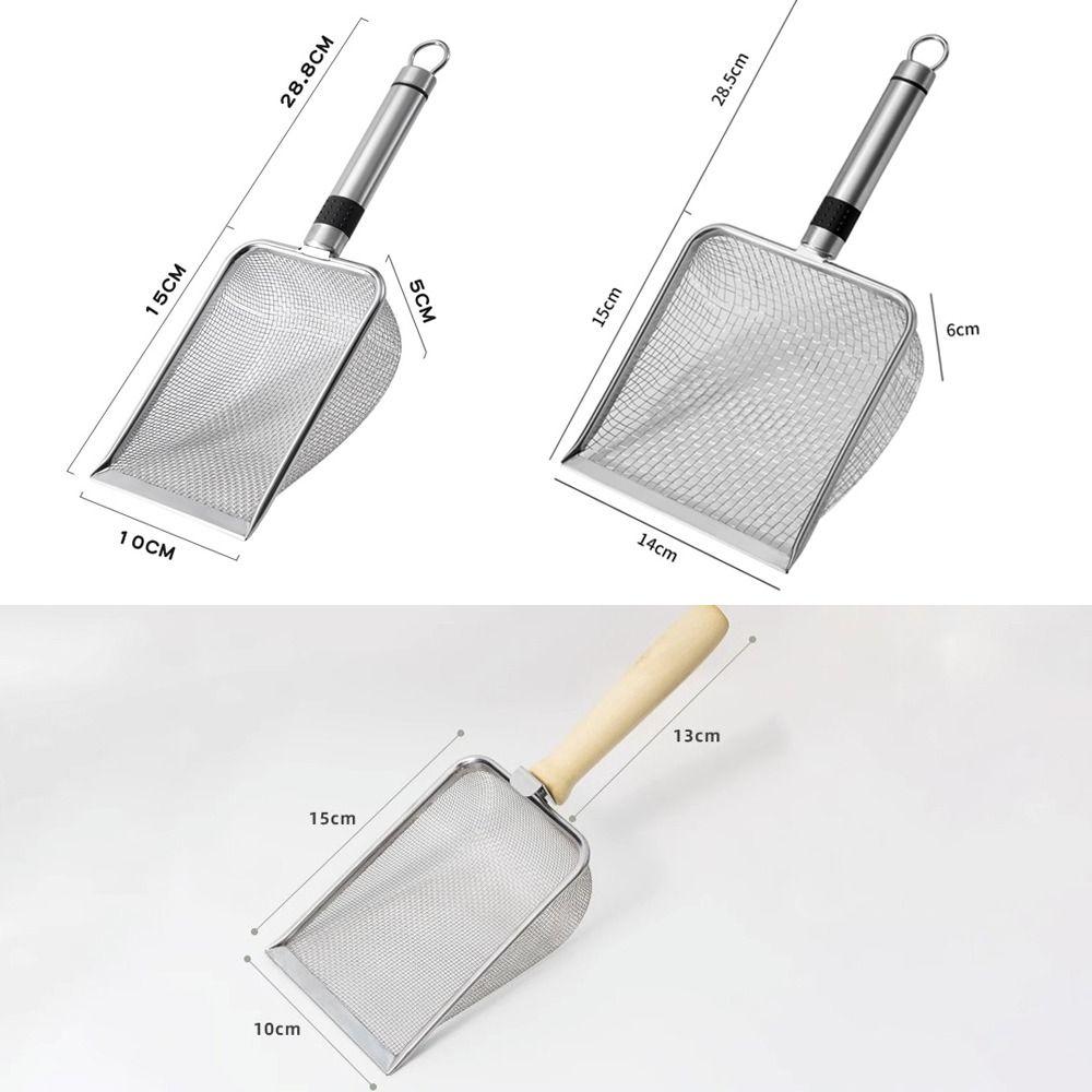 Ergonomic Handle Fine Hole Cat Litter Shovel Rust-Resistant Pet Poop Shovel  Cat Products