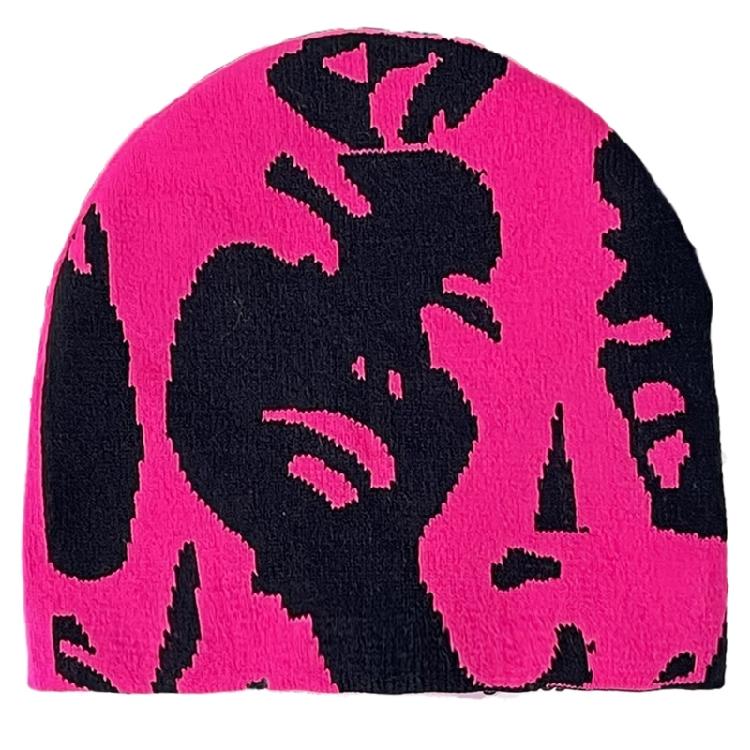 Teen Knitted Beanies Hat Elastic Ear Protector Hat Human Portrait Pattern Hat Adult Winter Cycling Skiing Beanies