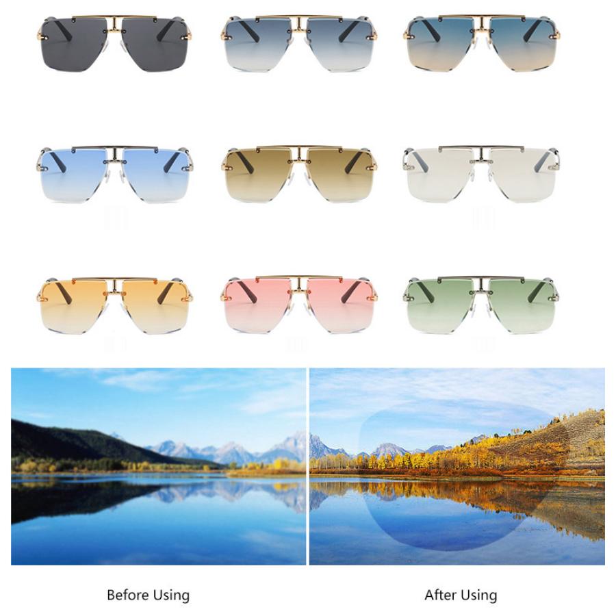 New Frameless Gradient Sunglasses Women Fashion Lightweight Sun glasses UV400