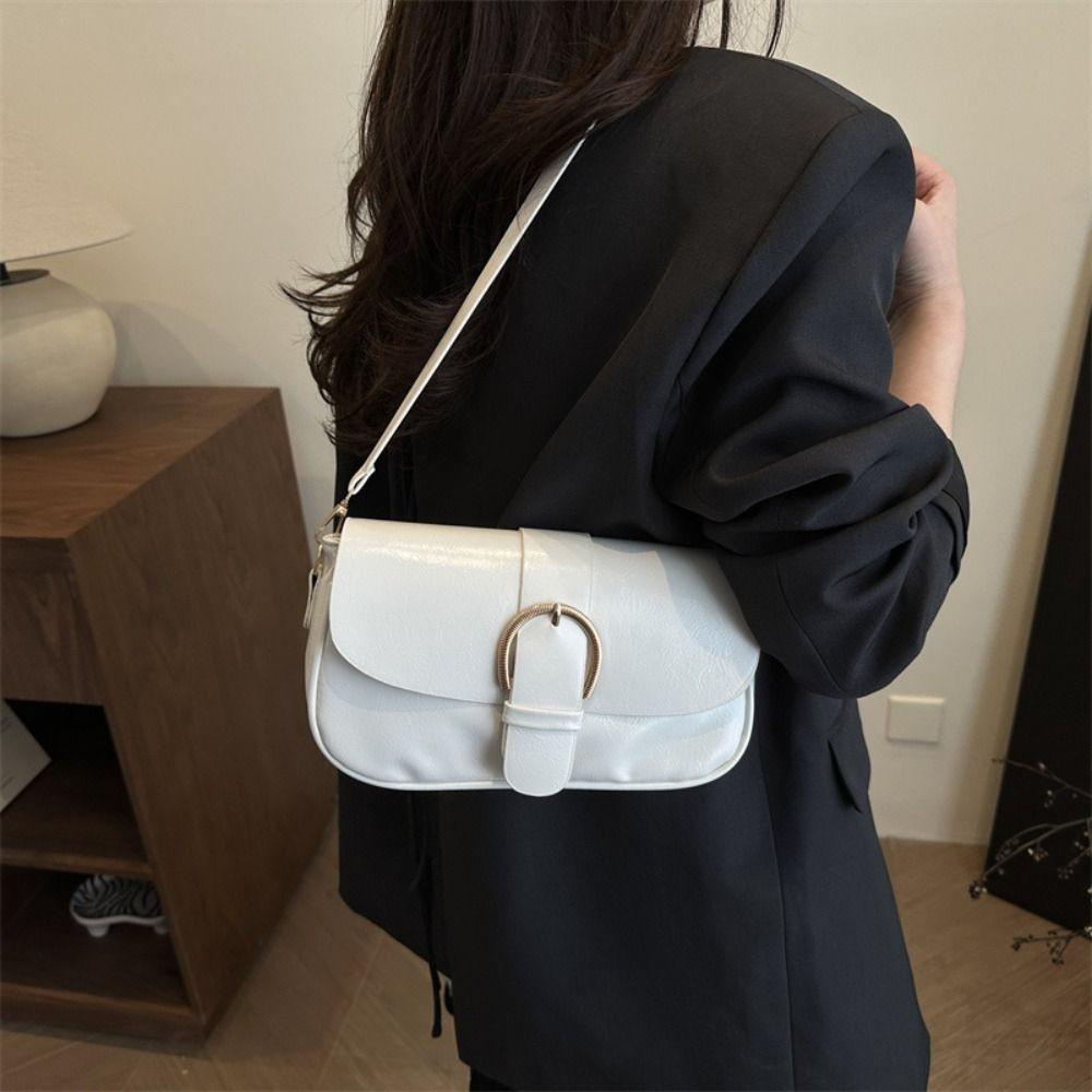 Einfarbige Schnalle Achseltasche Vintage Spicy Girl Handtasche Lässige Y2k Umhängetasche Damen