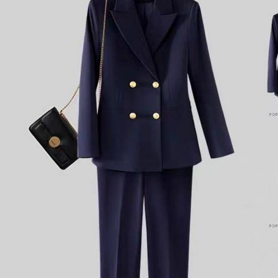 Slimming Black Two-Piece Suit for Women: Professional Spring/Autumn Wear