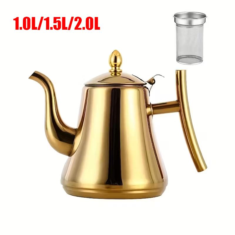 1 Set Teapot and Water Kettle Home Stainless Steel Restaurant Heat-Resistant Kitchen Essentials 1L 1.5L 2L Capacity